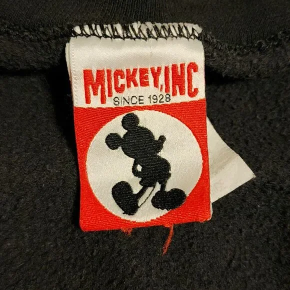 Rare Vintage Disney Mickey Inc Made in USA Graphic Sweatshirt XL Black 1996-1999 - Picture 7 of 9